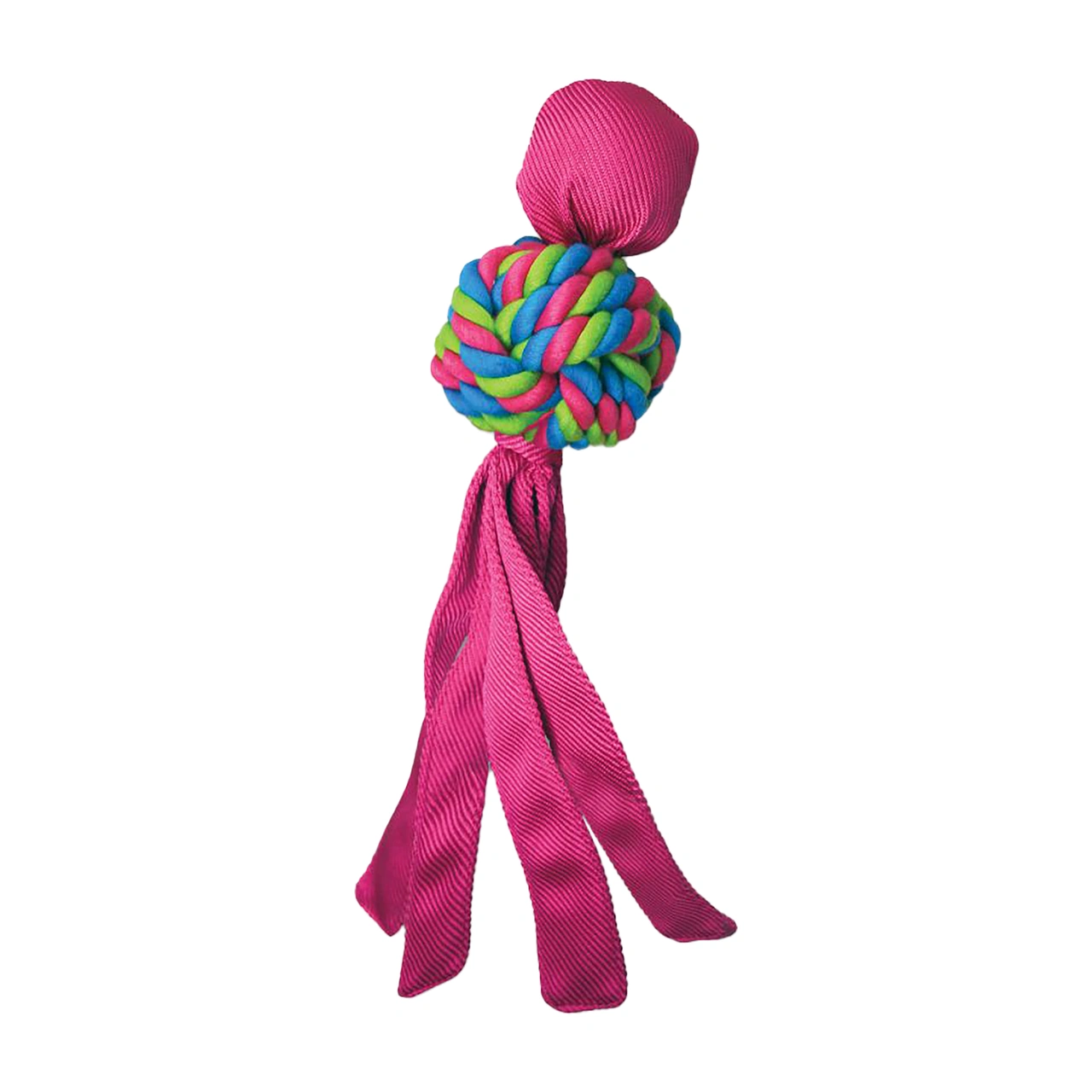 KONG Wubba Weaves L Mix 33 cm - reblegetøj med nylonhaler
